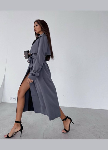 Графитовое демисезонное Пальто оверсайз Україна