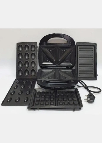 Електрогриль 4в1 мультимейкер RB-5408 бутерброди, горіхи, бельгійські вафлі, гриль 2200 Вт Rainberg (302588300)