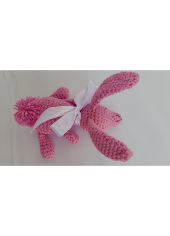 Вязаная игрушка Зайка сплюшка с лентой ручная работа мягкая игрушка No Brand (363329730)