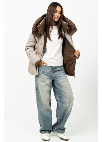 Бежева зимня куртка-пуффер спорт-шик Fodarlloy