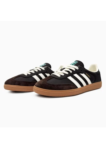 КРОССОВКИ ЖЕНСКИЕ ADIDAS SAMBA OG DARK BROWN АДИДАС САМБА ЧЕРНЫЕ No Brand чёрные демисезоны (391936844)