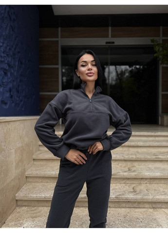 Костюм жіночий Туреччина,двосторонній фліс Полар,штани Джогери та кофта з горловиною на блискавці Україна (365701962)