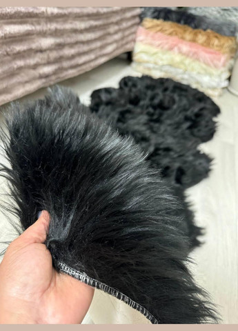 Килимок пухнастий зносостійкий з високим ворсом 60х180 см Чорний (П4К-polosa-002-08) No Brand (323160711)