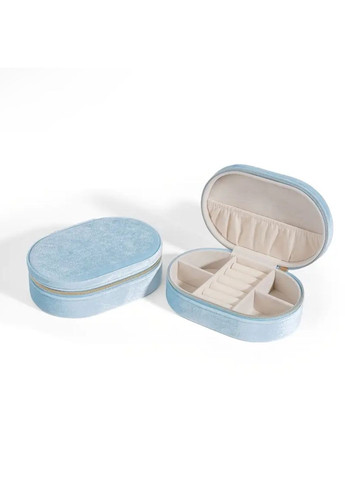 Элегантная бархатная шкатулка для украшений и бижутерии овальной формы нежно голубого цвета, отличный подарок No Brand (326487941)