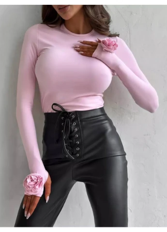 Лонгслів жіночий прикрашений трояндами Dress Code (378300238)