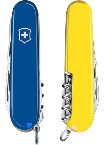 Нож Climber Ukraine 1.3703.2.8. Синий-Желтый RZCOM18 Victorinox (316443504)