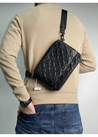 Сумка чоловіча Trio Messenger Black Embossing Leather No Brand (355342868)