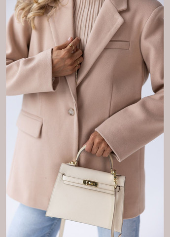 Бежевый женский пиджак Larionoff однотонный - демисезонный