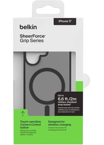 Чохол для iPhone 17, Magnetic Protective Grip, Black (MSA034HQBK) Belkin (372464817)