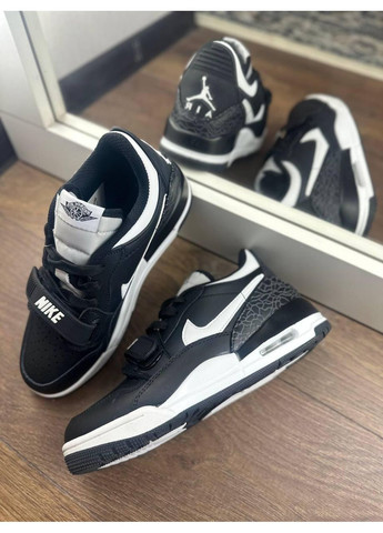 Чорні Осінні кросівки чоловічі nike legacy 312 low black white найк No Brand