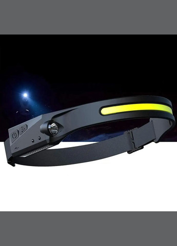 Легкий налобний ліхтар LED+COB з датчиком руху та червоним світлом (чорний) Losso (357346944)