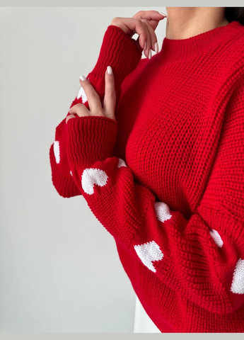 Красный демисезонный свитер женский No Brand