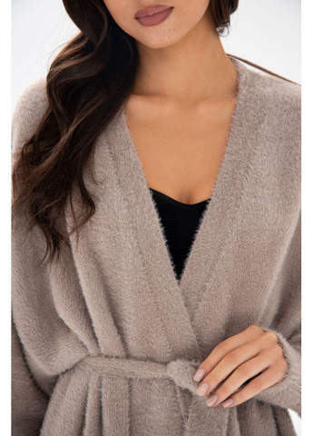 Бежевая демисезонная женский вязаный кардиган длинный beige one size 854314 German Volf 25112