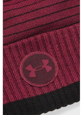 Мужская зимняя шапка теплая бордового цвета размер one size Under Armour Halftime Fleece Beanie (372044254)