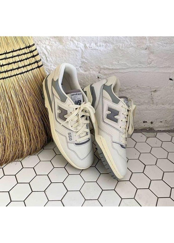 Серые демисезонные кроссовки мужские new balance 550 leon dore white grey нью беланс 550 No Brand