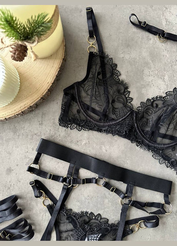 Чорний демісезонний комплект білизни No Brand