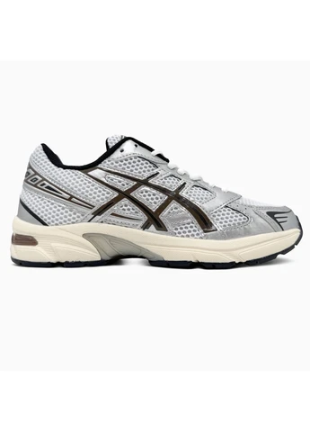 Белые демисезонные кроссовки мужские asics gel-1130 white/silver/brown асикс гель 1130 белые No Brand
