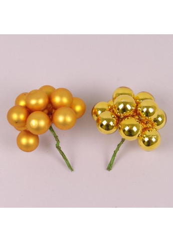 Кульки скляні 2,5 см. помаранчеві (12 пучків-144 кульки) 44399 Flora (360639976)