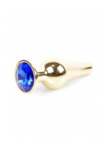 Анальная пробка из нержавеющей стали с камнем Plug-Jewellery Gold BUTT PLUG-Dark Blue Boss Series (372150973)