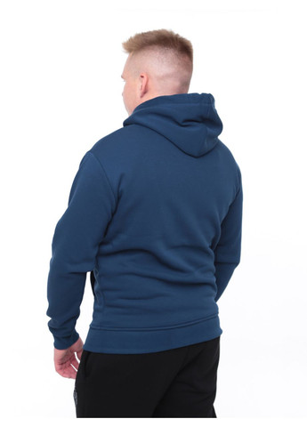 Мужская толстовка синяя на флисе однотонная Wise Приталена (302949648)