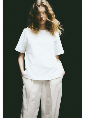 Жіночі звужені штани з лляної суміші Н&М (57026) XS Світло-бежеві H&M (292674281)