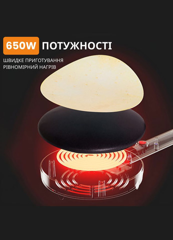 Сковорода для млинців електрична з антипригарним покриттям діаметр 20 см 650 Вт SK5208 Sokany (306848784)