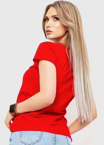 Червона демісезон жіноча футболка з принтом, колір червоний, Ager