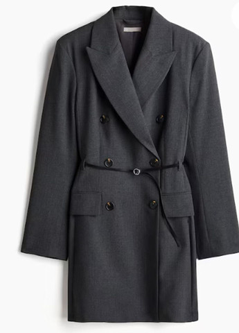 Серое деловое платье H&M однотонное
