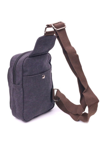 Сумка слинг мужская через плечо из плотного черного текстиля 21229 Vintage (362418149)