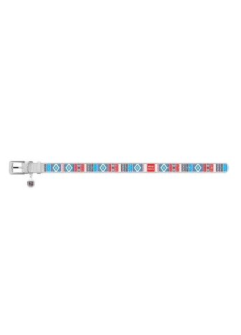 Нашийник для собак шкіряний Design з QR паспортом, малюнок "Етно",, Ш 35 мм, Дов 46-59 см, білий WAUDOG (402033237)