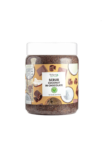 Скраб для лица и тела Coconut in Chocolate с ароматом шоколада и кокосовым маслом 250 мл Top Beauty (367986958)