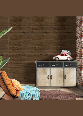 Декоративна 3D панель самоклейка під темний дуб 700х700х5мм (083) SW-00000018 Sticker Wall (316101165)