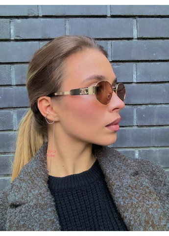 Сонцезахисні окуляри овальні Backstage коричневі із золотом No Brand (306739319)