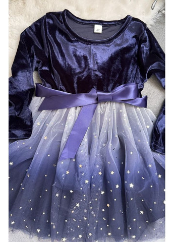 Комбинированное нарядное платье для девочки с градиентом цвет синий 10980 No Brand (370144127)