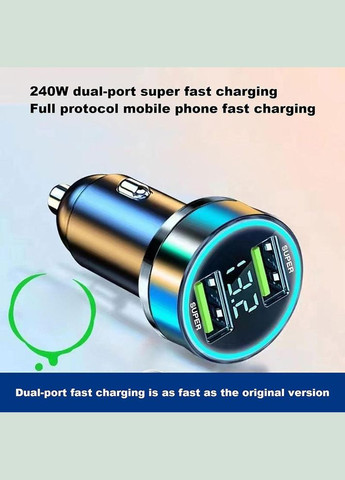 Автомобільна зарядка USB у прикурювач на 2 виходи Super швидке заряджання No Brand (305077836)