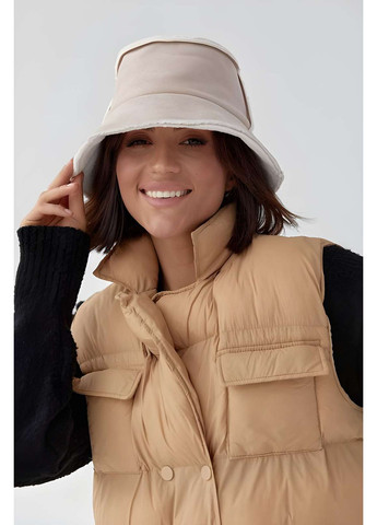 Жіноча утеплена коричнева панама еко-замша, штучна замша тепла, весна, осінь, зима, демісе... No Brand (362347827)