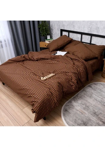Комплект постільної білизни Бязь Gold Люкс King Size 220x240 наволочки 2х40х60 (MS-820013510) Moon&Star Coffee Stripe (400230343)