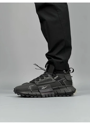 Белые демисезонные кроссовки мужские reebok zig kinetica fit black white рибок зиг белые No Brand