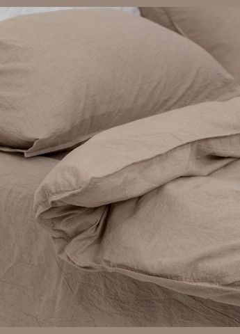 Комплект белья из вареного хлопка Almond полуторный, Простыня с резинкой 180х200 Leglo (300370665)