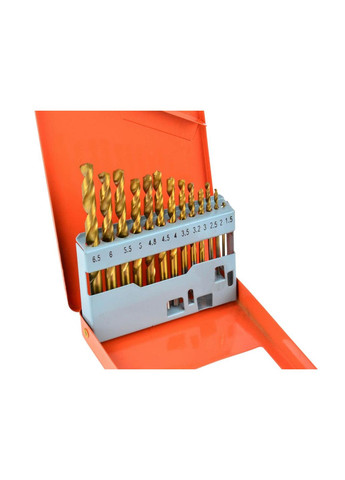 Свердла металу " " HSS-TYT у металічній валізці, комплект 13шт: ( 1,5 - 6,5)мм Geko (313400167)