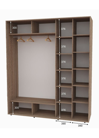 Шафа-купе дводверна 200*60*240 см Дуб Сонома Трюфель 2 двері ДСП Алекса (356774111)