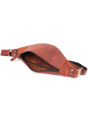 Мужская практичная бананка из натуральной винтажной кожи 23131 Рыжий Shvigel (338421591)