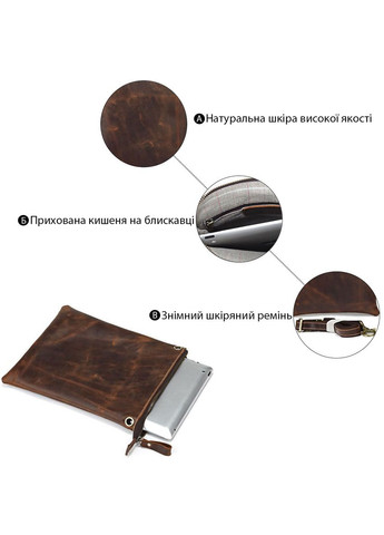 Сумка крос боді з натуральної шкіри чоловіча через плече коричнева 14061 Vintage (329198881)