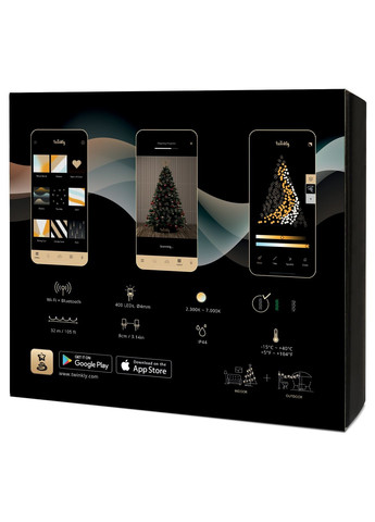 Smart LED Гірлянда Strings AWW 400, Gen II, IP44, довжина 32м, кабель чорний Twinkly (315719263)