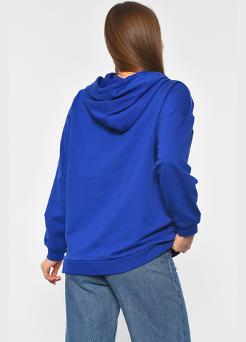 Синий худи женское синего цвета Let's Shop однотонный без декора (302661198)