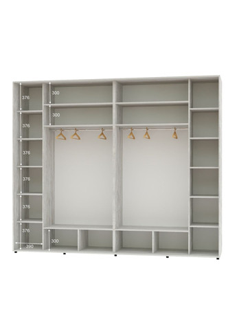 Шкаф-купе трехдверный 300*60*240 Сосна Натти 3 двери ДСП Люкс-149 Алекса (360446313)