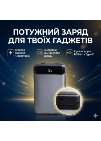 Внешний аккумулятор 30000 mAh 22.5W с дисплеем No Brand (374815404)