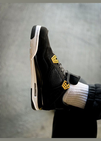 Черные всесезонные кроссовки мужские и женские nike air jordan 4 retro royalty black | найк аир джордан 4 ретро черные No Brand