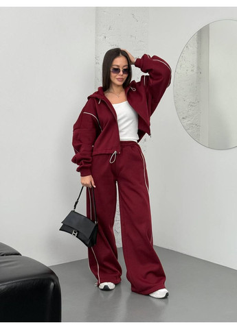 Женский спортивный костюм на флисе oversize с короткой кофтой Nositi 1870-13-500 (371641103)