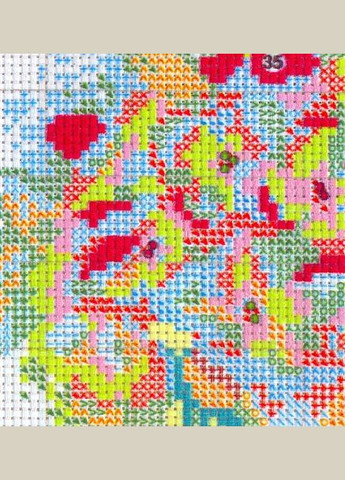 Набір для вишивання за нанесеною на канву схемою "Blue plant". AIDA 14CT printed 34*33 см Joy Sunday (313613153)